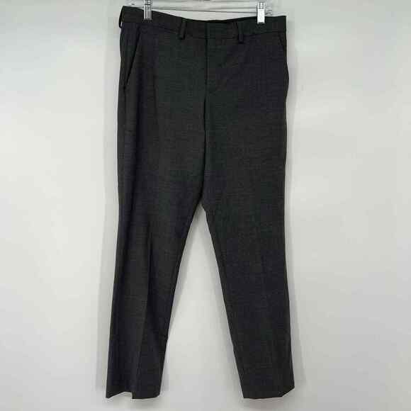 Express Photographer Suit Pant Men's Size 29/30 Charcoal Gray Stretch Wool Blend - Picture 1 of 6